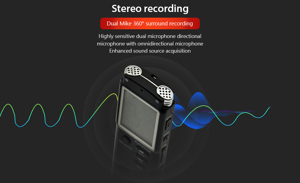 T60 Professional Voice Recording Device Large Screen Digital Audio Recorder Dictaphone MP3 Player- Black 16GB T60 Professional Voice Recording Device Large Screen Digital Audio Recorder Dictaphone MP3 Player- Black 16GB