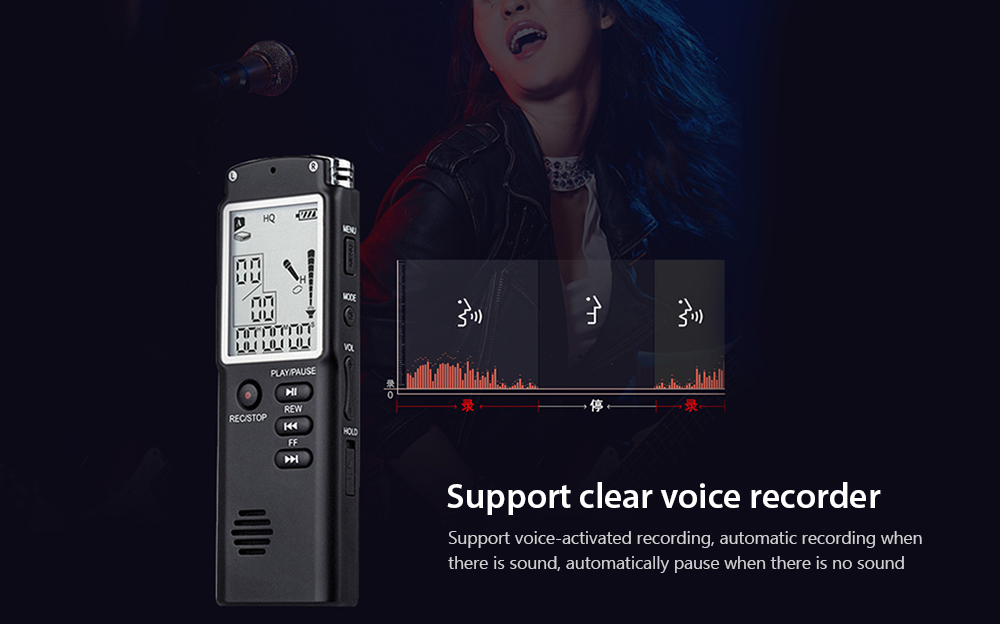 T60 Professional Voice Recording Device Large Screen Digital Audio Recorder Dictaphone MP3 Player- Black 16GB T60 Professional Voice Recording Device Large Screen Digital Audio Recorder Dictaphone MP3 Player- Black 16GB