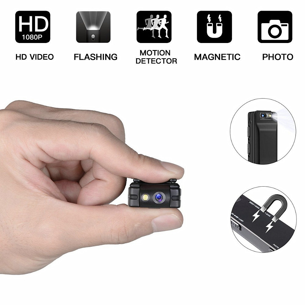 Hd Portable Video Recording Rotating Camera Recorder Strong Magnetic Adsorption- Black Hd Portable Video Recording Rotating Camera Recorder Strong Magnetic Adsorption- Black