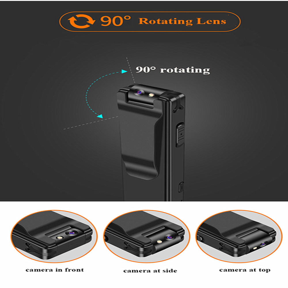 Hd Portable Video Recording Rotating Camera Recorder Strong Magnetic Adsorption- Black Hd Portable Video Recording Rotating Camera Recorder Strong Magnetic Adsorption- Black