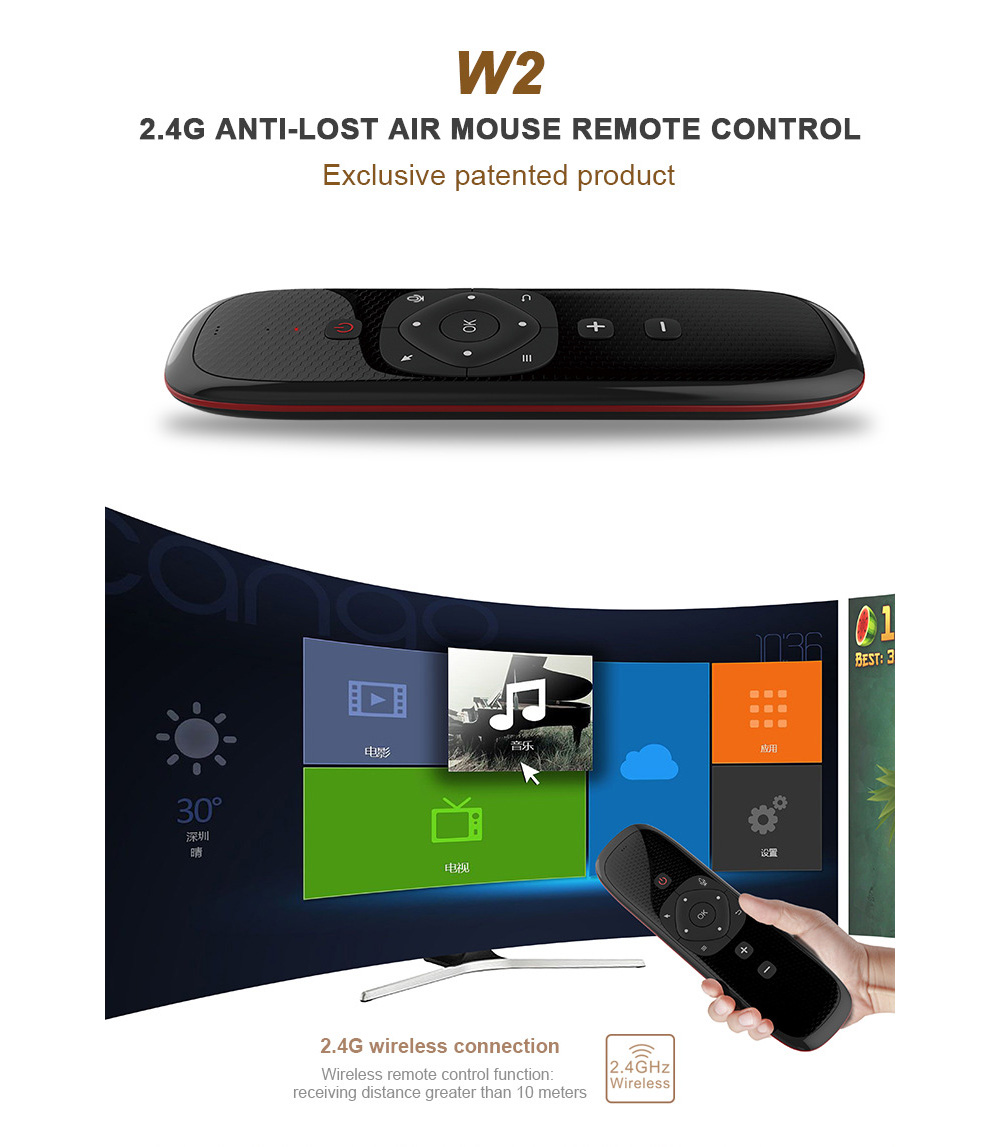 Wechip W2 Air Mouse - Black Wechip W2 Air Mouse - Black