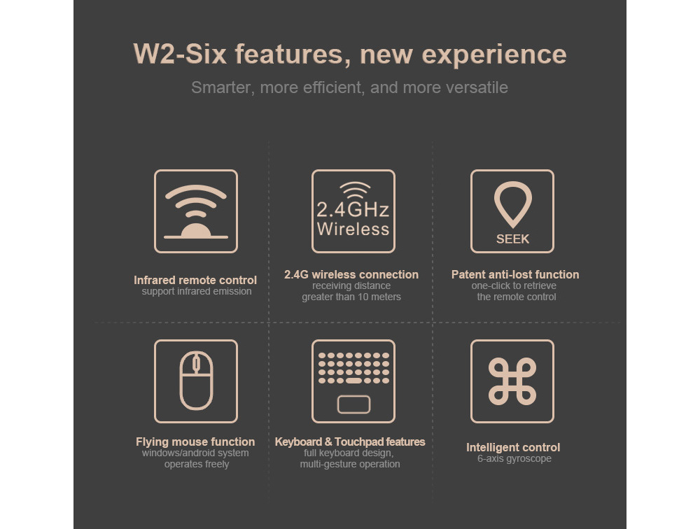 Wechip W2 Air Mouse - Black Wechip W2 Air Mouse - Black