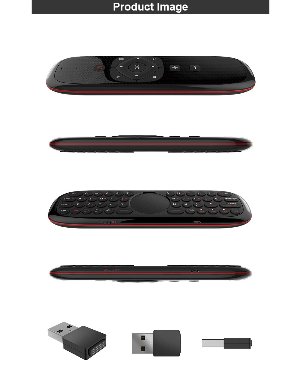 Wechip W2 Air Mouse - Black Wechip W2 Air Mouse - Black