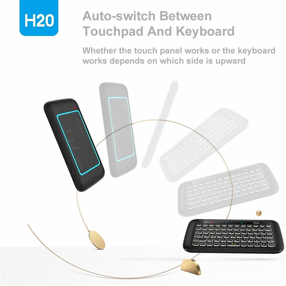 H20 Air Mouse Mini Backlight Keyboard Wireless Touchpad Mouse Colorful Breathing Lamp - Black H20 Air Mouse Mini Backlight Keyboard Wireless Touchpad Mouse Colorful Breathing Lamp - Black