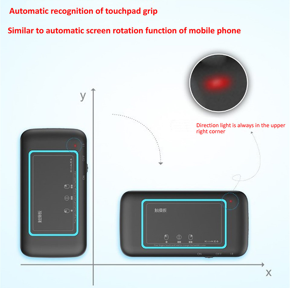 H20 Air Mouse Mini Backlight Keyboard Wireless Touchpad Mouse Colorful Breathing Lamp - Black H20 Air Mouse Mini Backlight Keyboard Wireless Touchpad Mouse Colorful Breathing Lamp - Black