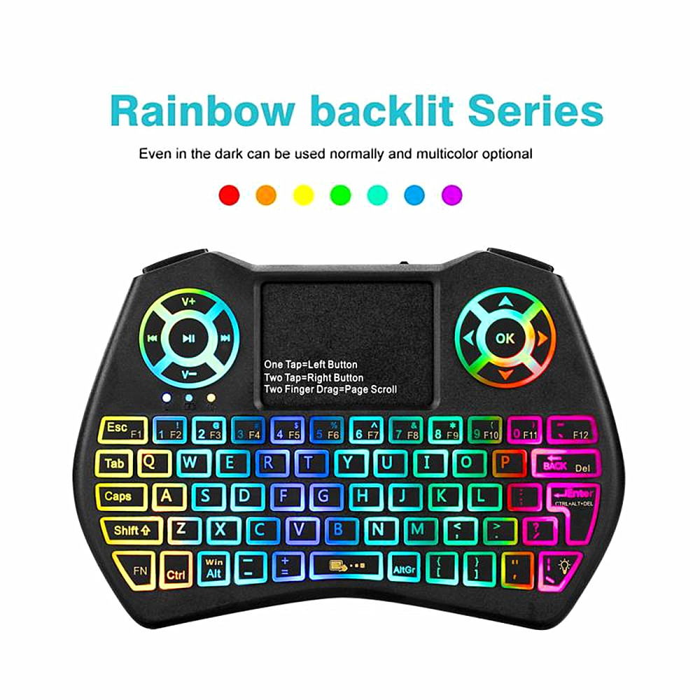 Wireless Keyboard Support Multilingual Flying Squirrels Mini Seven Dazzle Colour - Black Wireless Keyboard Support Multilingual Flying Squirrels Mini Seven Dazzle Colour - Black