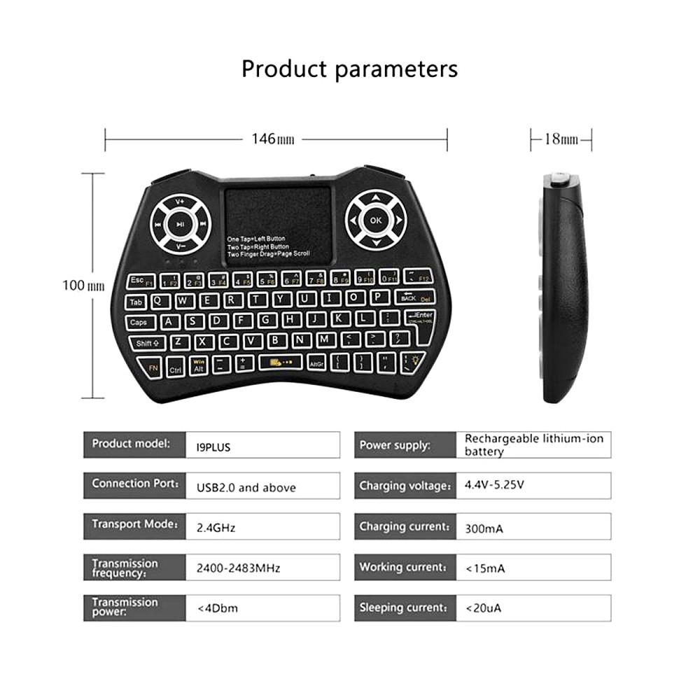 Wireless Keyboard Support Multilingual Flying Squirrels Mini Seven Dazzle Colour - Black Wireless Keyboard Support Multilingual Flying Squirrels Mini Seven Dazzle Colour - Black