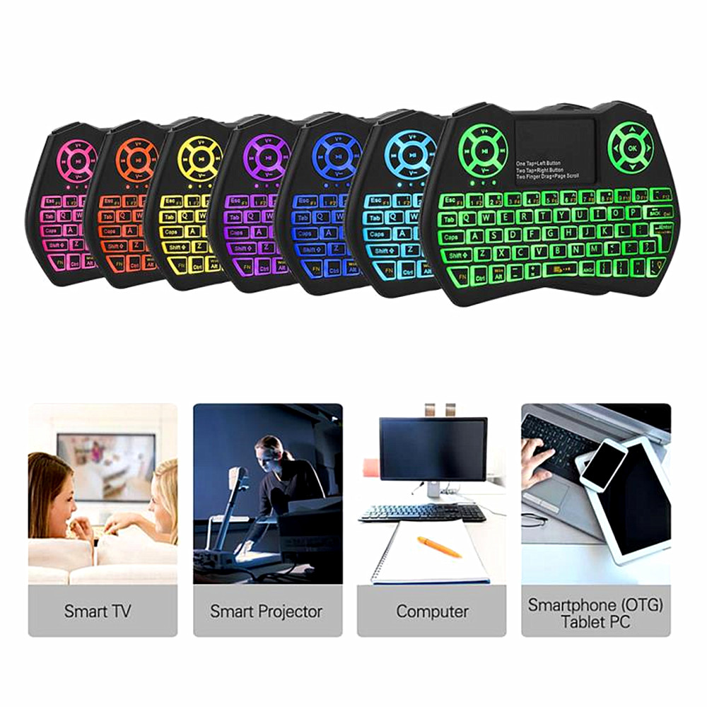 Wireless Keyboard Support Multilingual Flying Squirrels Mini Seven Dazzle Colour - Black Wireless Keyboard Support Multilingual Flying Squirrels Mini Seven Dazzle Colour - Black