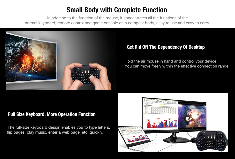 V8N Air Mouse Full Size Keypad Remote Control Game Console Russian Version- Black V8N Air Mouse Full Size Keypad Remote Control Game Console Russian Version- Black