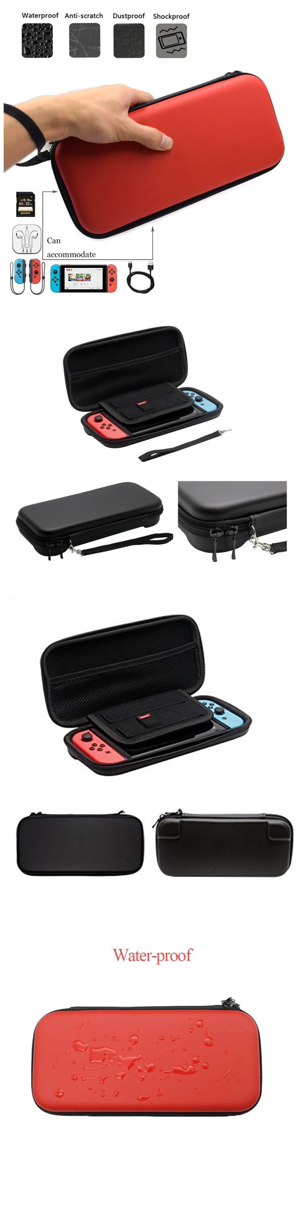 Storage Bag Tempered Glass Screen Protector + Silicone Case for Nintendo Switch- Multi-D Storage Bag Tempered Glass Screen Protector + Silicone Case for Nintendo Switch- Multi-D