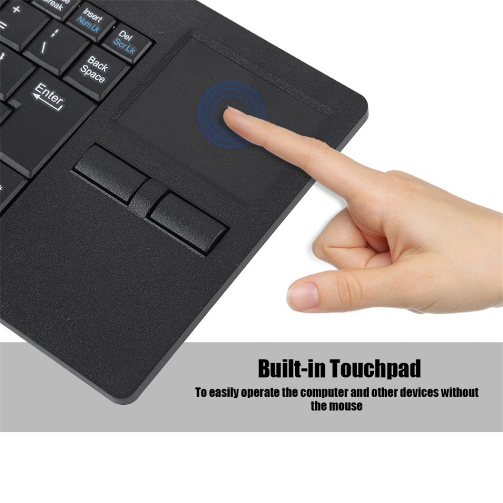 Wired USB Ultra-thin Mute Built-in HUB Mini Business Office Keyboard with Touchpad- Black Wired USB Ultra-thin Mute Built-in HUB Mini Business Office Keyboard with Touchpad- Black