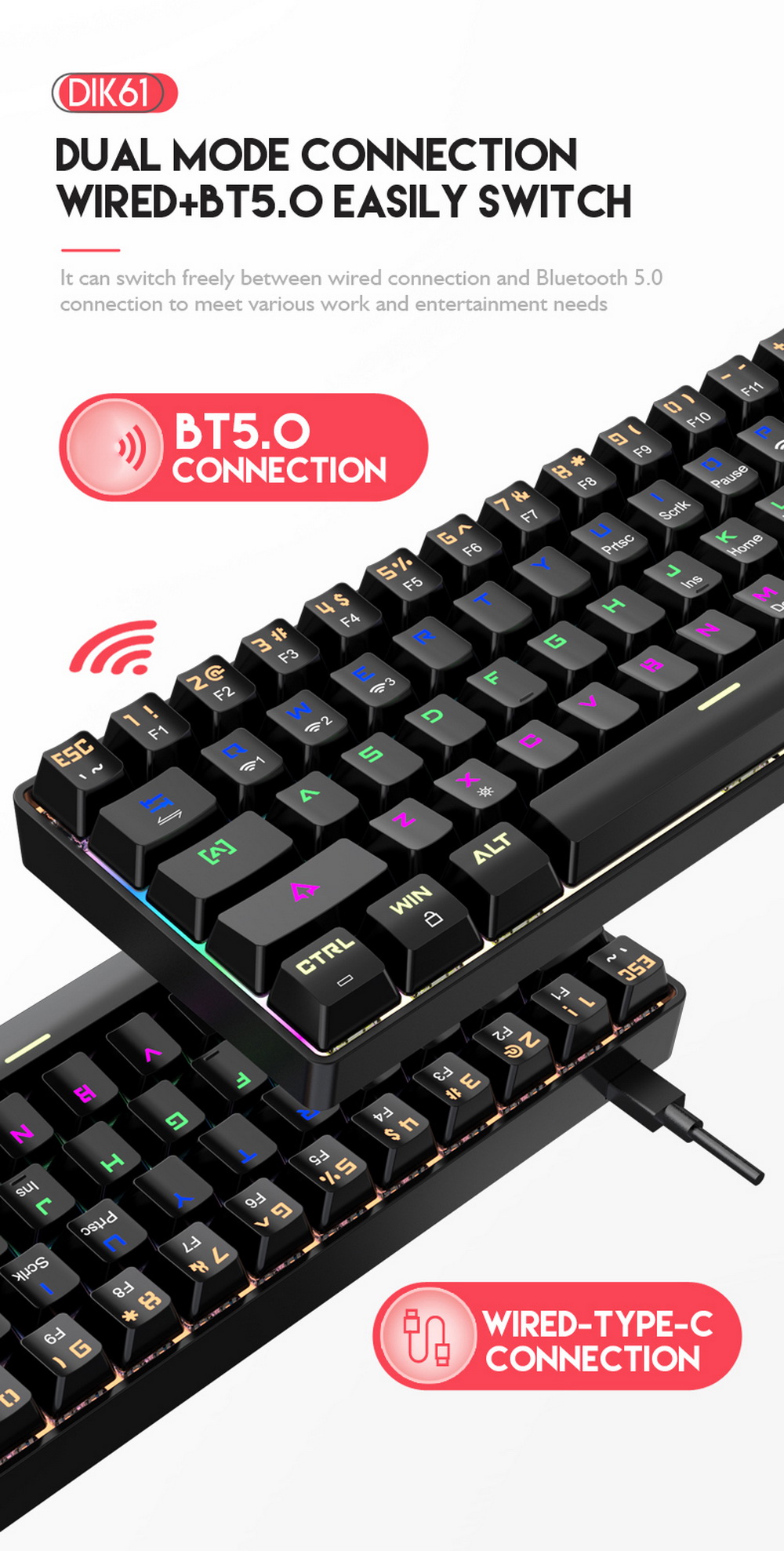 DIK61 Mechanical Keyboard - Black DIK61 Mechanical Keyboard - Black