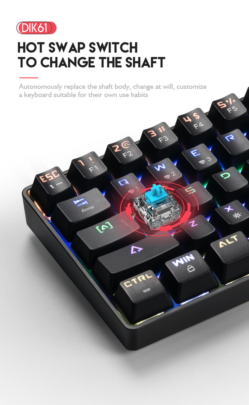 DIK61 Mechanical Keyboard - Black DIK61 Mechanical Keyboard - Black