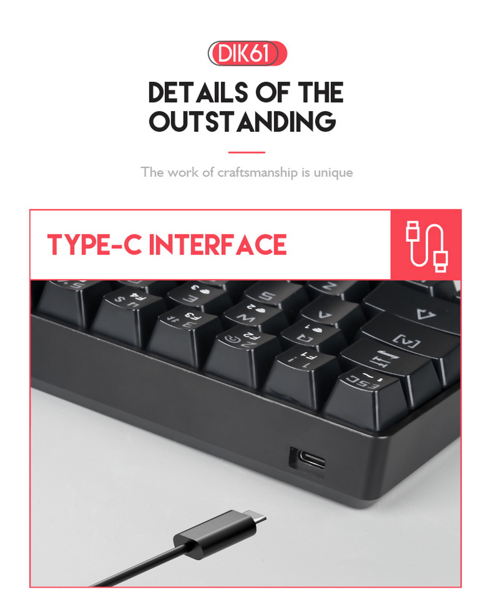 DIK61 Mechanical Keyboard - Black DIK61 Mechanical Keyboard - Black