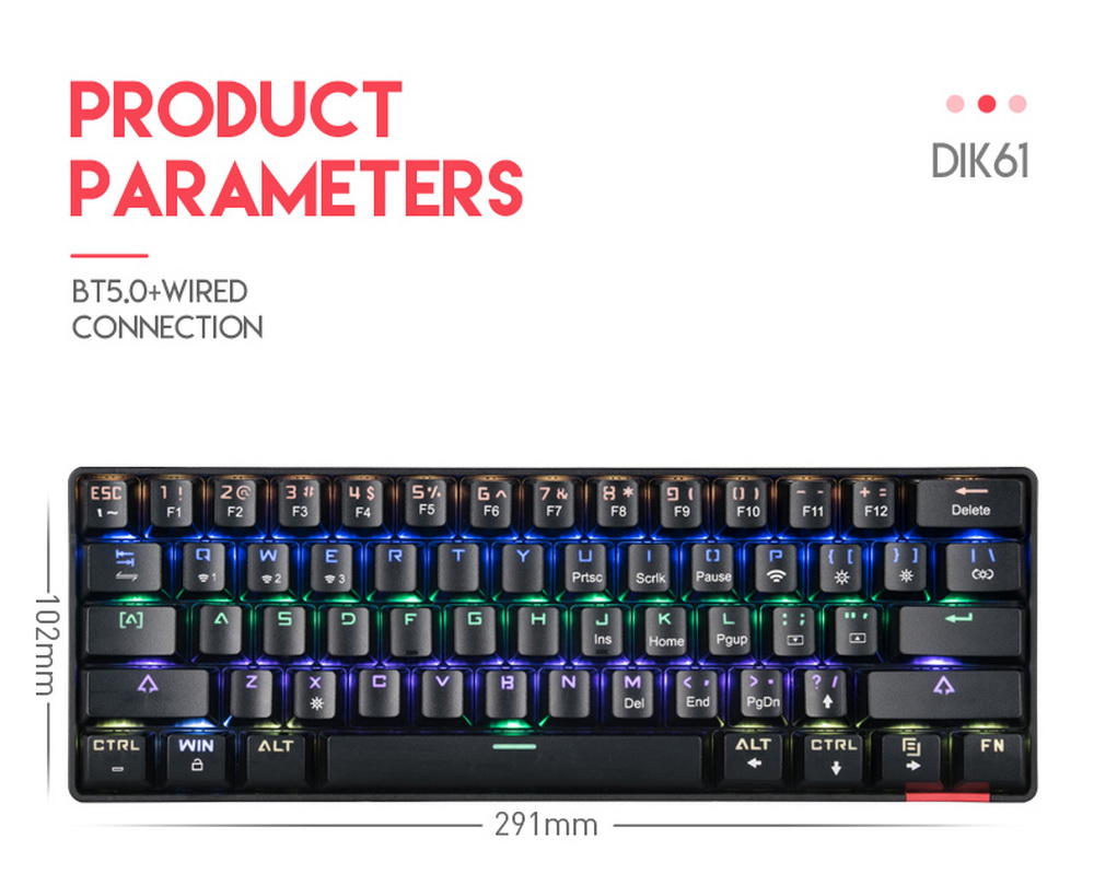 DIK61 Mechanical Keyboard - Black DIK61 Mechanical Keyboard - Black