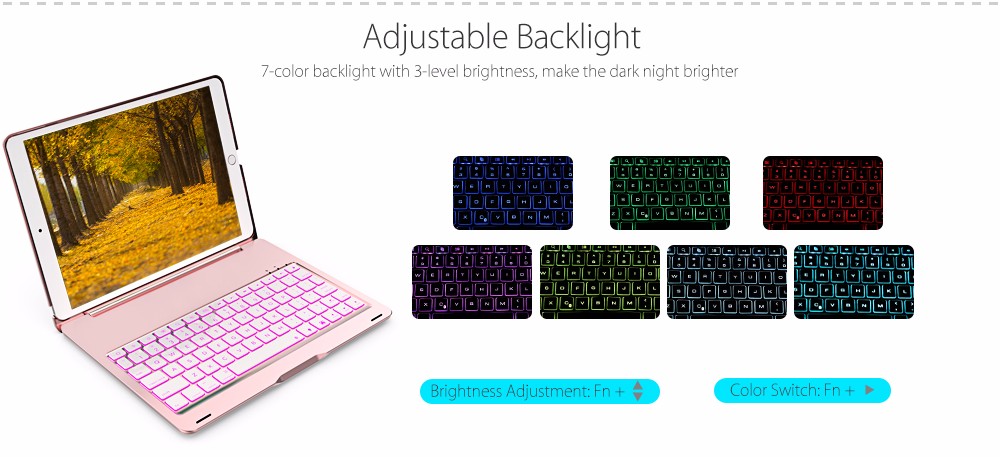 Tablet Holder with Colorful Backlight- Rose Gold Tablet Holder with Colorful Backlight- Rose Gold
