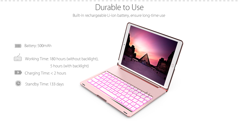 Tablet Holder with Colorful Backlight- Rose Gold Tablet Holder with Colorful Backlight- Rose Gold